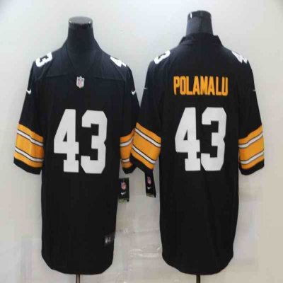 Men's  Pittsburgh Steelers #43 Troy Polamalu Black Stitched Jersey