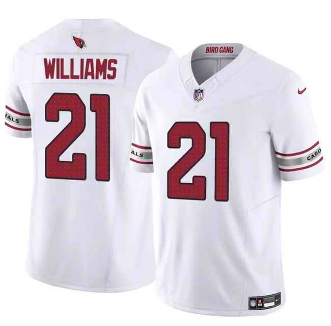 Men's Arizona Cardinals #21 Garrett Williams White 2024 F.U.S.E. Vapor Untouchable Limited Stitched Jersey