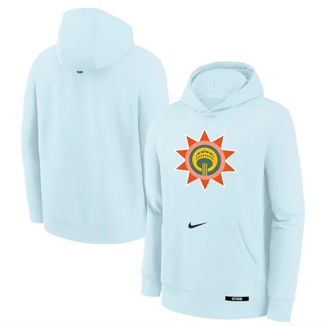 Men's San Antonio Spurs Light Blue 2024/25 City Edition Fleece Club Pullover Hoodie