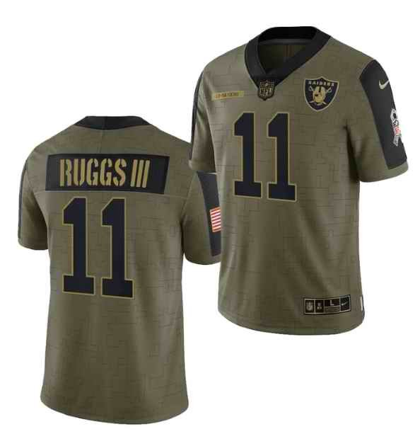 Men's Las Vegas Raiders #11 Henry Ruggs III 2021 Olive Salute To Service Limited Stitched Jersey