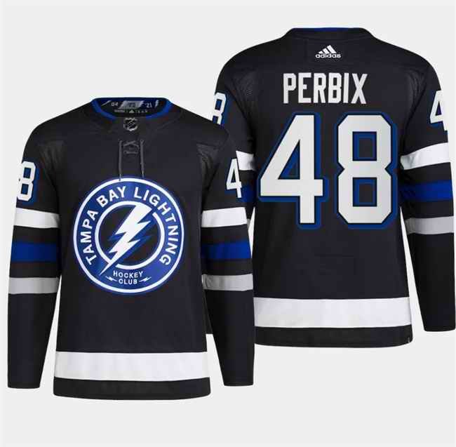 Men's Tampa Bay Lightning #48 Nick Perbix Black Alternate Premier Breakaway Stitched Jersey