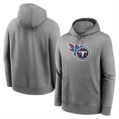 Men's Tennessee Titans Heather Gray Primary Logo Long Sleeve Hoodie T-Shirt