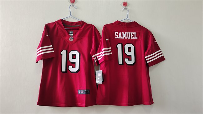 Women's San Francisco 49ers #19 Deebo Samuel Red Vapor Alternate Stitched Jersey(Run Small)