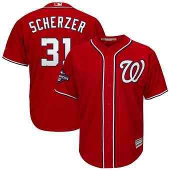 Men's Washington Nationals #31 Max Scherzer Red Cool Base Stitched MLB Jersey