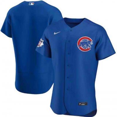 Men's Chicago Cubs Blank Blue Flex Base Stitched Jersey