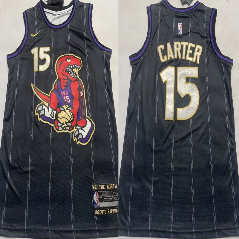 Men's Toronto Raptors #15 Vince Carter Black Stitched Basketball Jersey