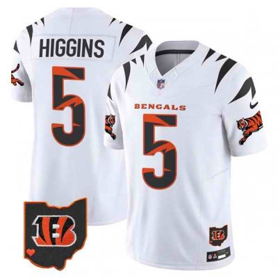 Men's Cincinnati Bengals #5 Tee Higgins White Limited F.U.S.E. Special Vapor Untouchable Limited Stitched Football Jersey