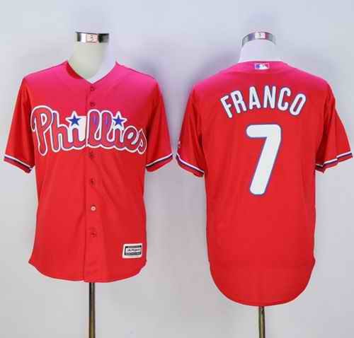 Phillies #7 Maikel Franco Red New Cool Base Stitched MLB Jersey