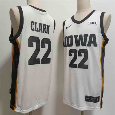 Men's Iowa Hawkeyes #22 Caitlin Clark White Stitched Football  Jersey