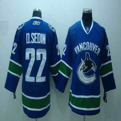 Canucks #22 D.sedin Blue Stitched Youth NHL Jersey