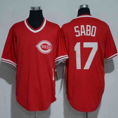 Mitchell And Ness 1990 Reds #17 Chris Sabo Red Throwback Stitched MLB Jersey