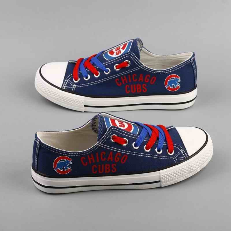 Women's Chicago Cubs Repeat Print Low Top Sneakers 002