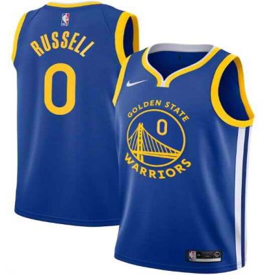 Men's Golden State Warriors #0 D'Angelo Russell Royal Icon Edition Stitched Jersey