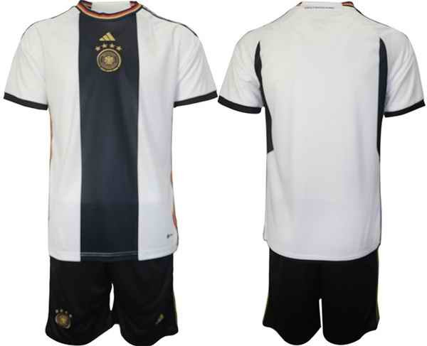 Men's Germany Custom White 2022 FIFA World Cup Home Soccer Jersey Suit