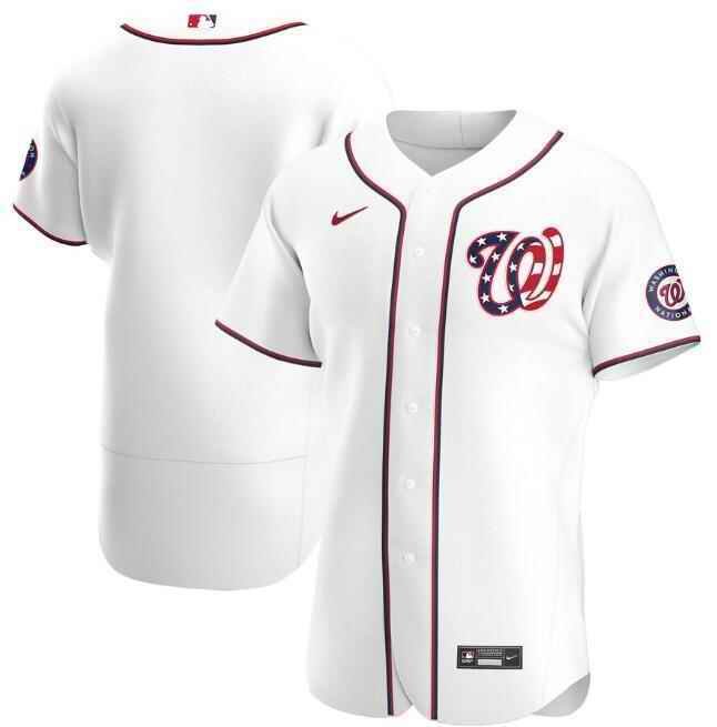 Men's Washington Nationals Blank New White Flex Base Stitched Jersey