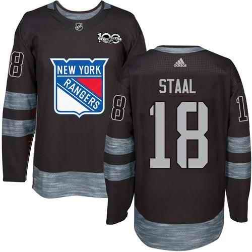 Rangers #18 Marc Staal Black 1917-2017 100th Anniversary Stitched NHL Jersey