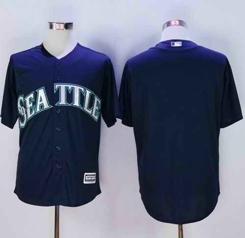 Mariners Blank Navy blue New Cool Base Stitched MLB Jersey