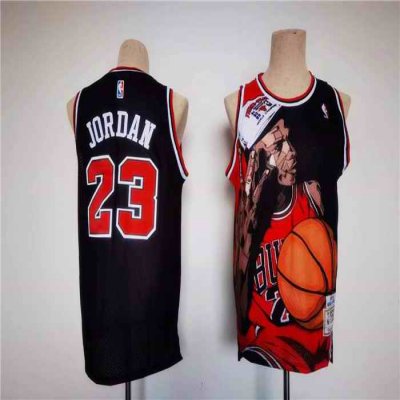 Men's Chicago Bulls #23 Michael Jordan Black Stitched Jersey