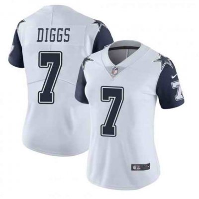 Women's Dallas Cowboys #7 Trevon Diggs White Vapor Untouchable Limited Stitched Jersey(Run Small)