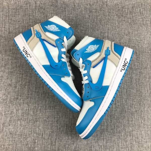 Men's Running Weapon Air Jordan 1 Blue/White Shoes 255