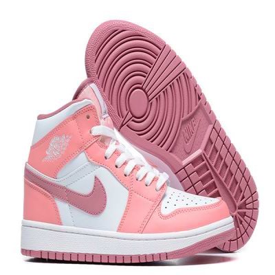 Men's Running Weapon Air Jordan 1 Pink/White Shoes 0442