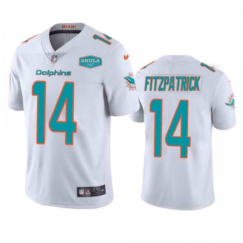 Men's Miami Dolphins #14 Ryan Fitzpatrick White With 347 Shula Patch 2020 Vapor Untouchable Limited Stitched NFL Jersey