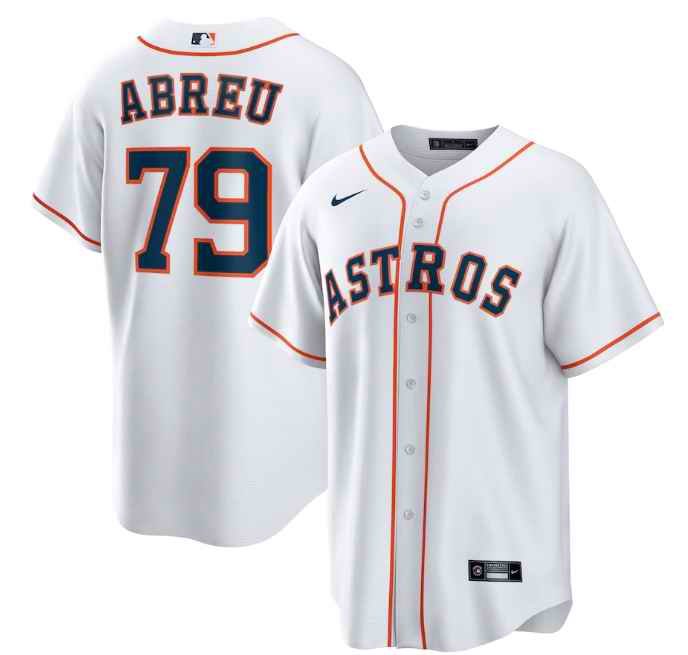 Men's Houston Astros #79 Jos' Abreu White Cool Base Stitched Jersey