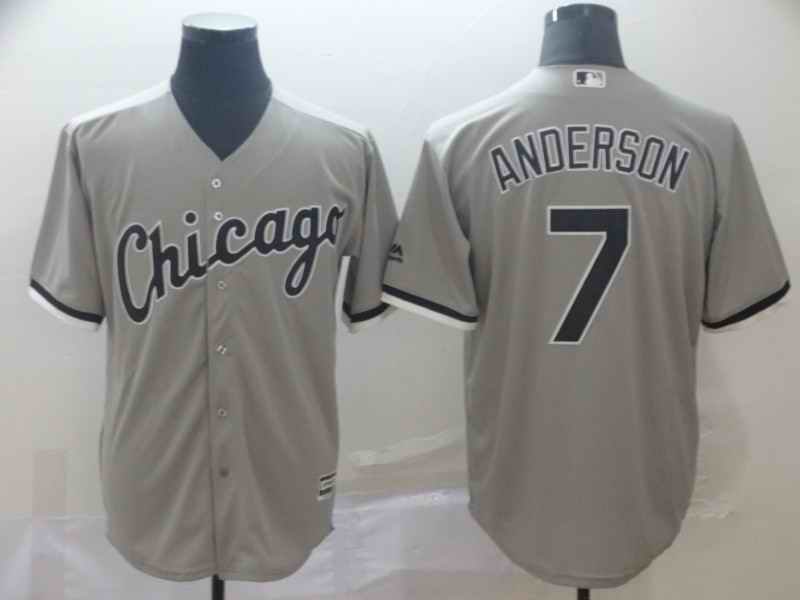 Men's Chicago White Sox #7 Tim Anderson Grey Cool Base Stitched MLB Jersey