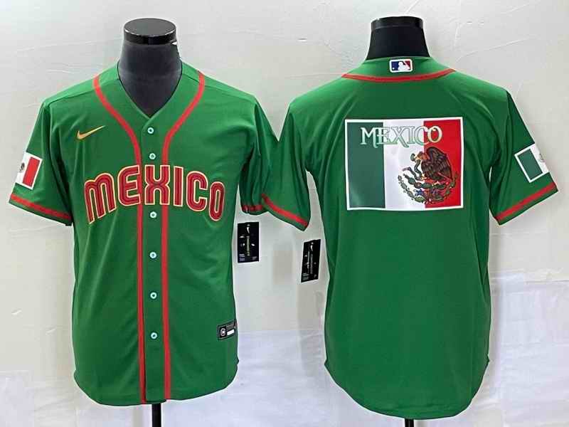 Men's Mexico Baseball 2023 Green World Baseball Classic Team Big Logo Stitched Jersey