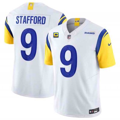 Men's Los Angeles Rams #9 Matthew Stafford White 2023 F.U.S.E. With  4-Star C Patch Vapor Untouchable Limited Stitched Football Jersey