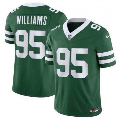 Men's New York Jets #95 Quinnen Williams Green 2024 F.U.S.E. Vapor Limited Stitched Jersey