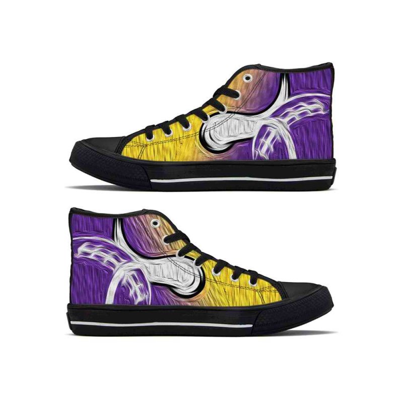 Women's Minnesota Vikings High Top Canvas Sneakers 004