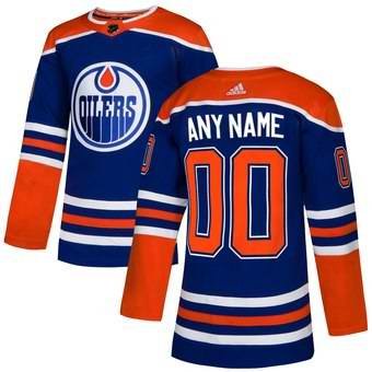 Men's Edmonton Oilers Blue Custom Name Number Size NHL Stitched Jersey