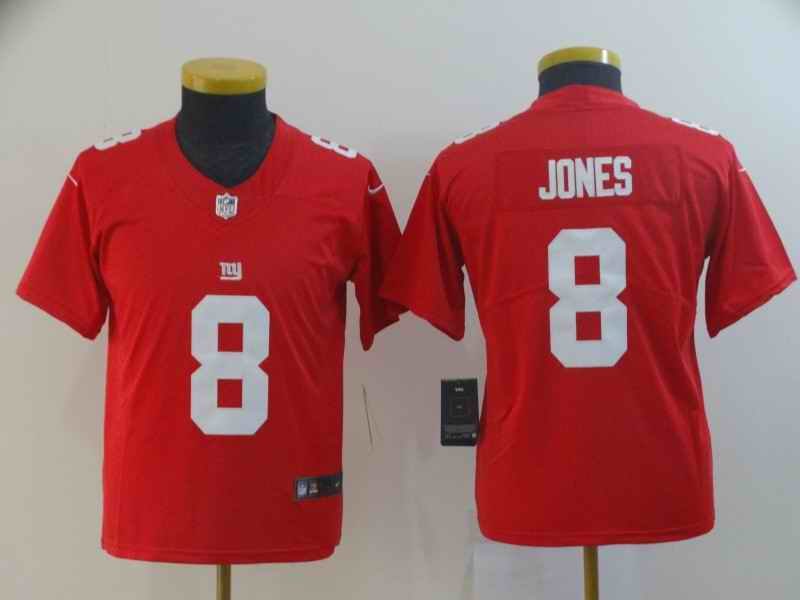 Youth New York Giants #8 Daniel Jones Red Inverted Legend Stitched NFL Jersey