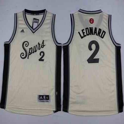 Spurs #2 Kawhi Leonard Cream 2015-2016 Christmas Day Youth Stitched NBA Jersey