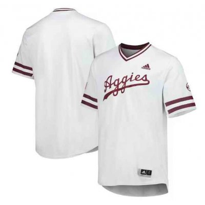 Men's Texas A&M Aggies White Stitched Baseball Jersey