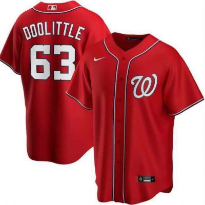 Men's Washington Nationals #63 Sean Doolittle Navy Cool Base Stitched Jersey