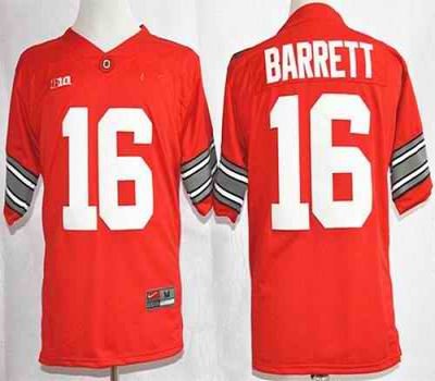 Buckeyes #16 J. T. Barrett Red Diamond Quest Stitched NCAA Jersey