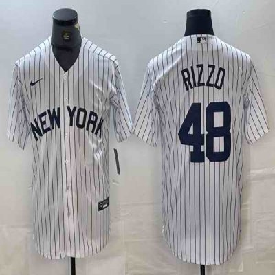 Men's New York Yankees #48 Anthony Rizzo White Cool Base Stitched Baseball Jersey