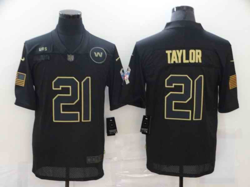 Men's Washington Football Team #21 Sean Taylor 2020 Black Salute To Service Limited Stitched Jersey