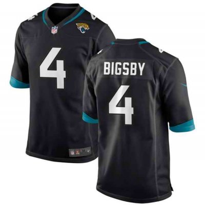 Men's Jacksonville Jaguars #4 Tank Bigsby Black Stitched Game Jersey