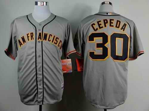 Giants #30 Orlando Cepeda Grey Road Cool Base Stitched MLB Jersey