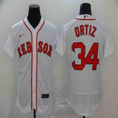 Men's Boston Red Sox #34 David Ortiz White Flex Base Stitched MLB Jersey