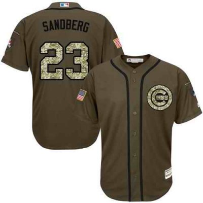 Cubs #23 Ryne Sandberg Green Salute to Service Stitched MLB Jersey