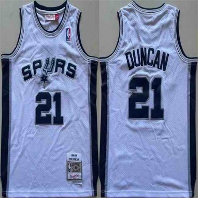 Youth Spurs #21 Tim Duncan White Stitched Jersey