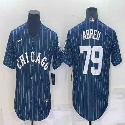 Men's Chicago White Sox #79 Jose Abreu Navy Cool Base Stitched Jersey