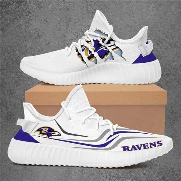 Men's Baltimore Ravens Mesh Knit Sneakers/Shoes 017