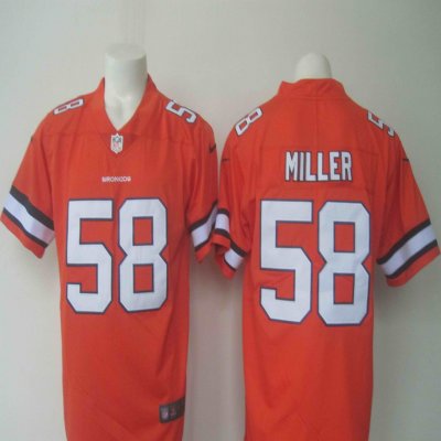 Men's Nike Broncos #58 Von Miller Orange Limited Rush Stitched NFL Jersey