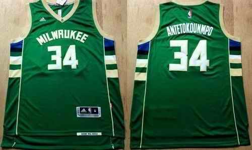 Revolution 30 Bucks #34 Giannis Antetokounmpo Green Stitched NBA Jersey