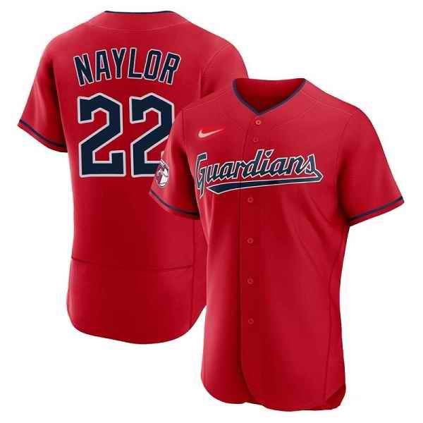 Men's Cleveland Guardians #22 Josh Naylor White Flex Base Stitched Jersey